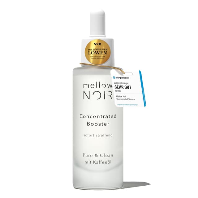 mellow NOIR Concentrated Booster 30 ml | SOFORT STRAFFEND | Hyaluron Gesichtsserum | Augenserum