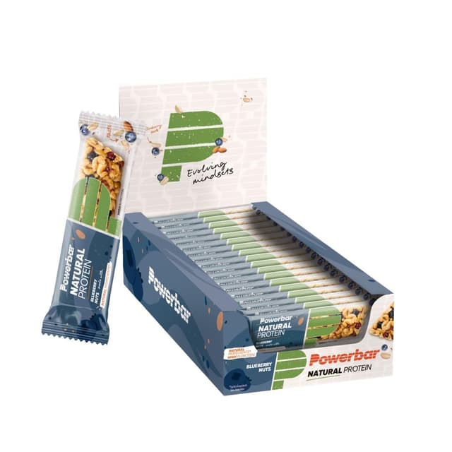 Powerbar - Natural Protein - Blueberry Nuts - 18x40g - Veganer Protein Riegel 🌿🍇