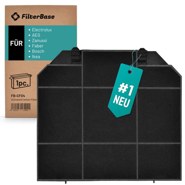 🔥 NEUES MODELL 2024 🔥 FilterBase® Aktivkohlefilter für Dunstabzugshaube AEG Electrolux Zanussi MCFE04 EFF72 E3CFF72 9029793636 9029800480 | Faber 1120157243 1120185276 | Ikea NYTTIG FIL 650 | Bosch DHZ5476 668491