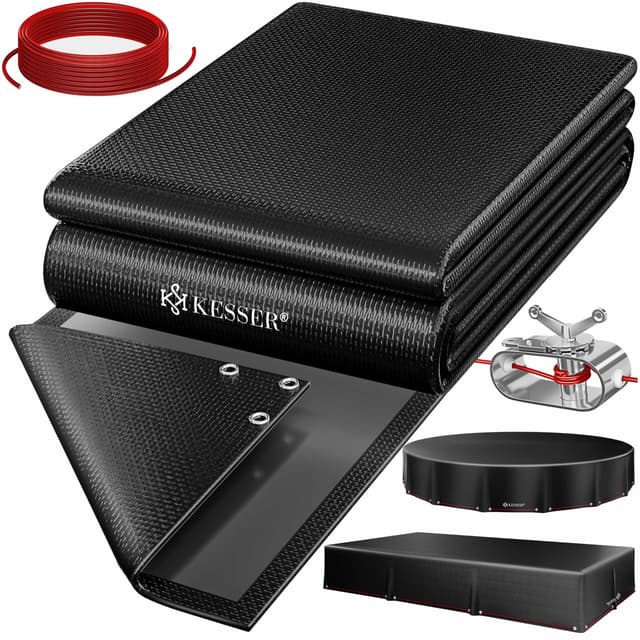 🌞 KESSER® Solar Poolabdeckung 450x220cm Schwarz 🏊‍♂️
