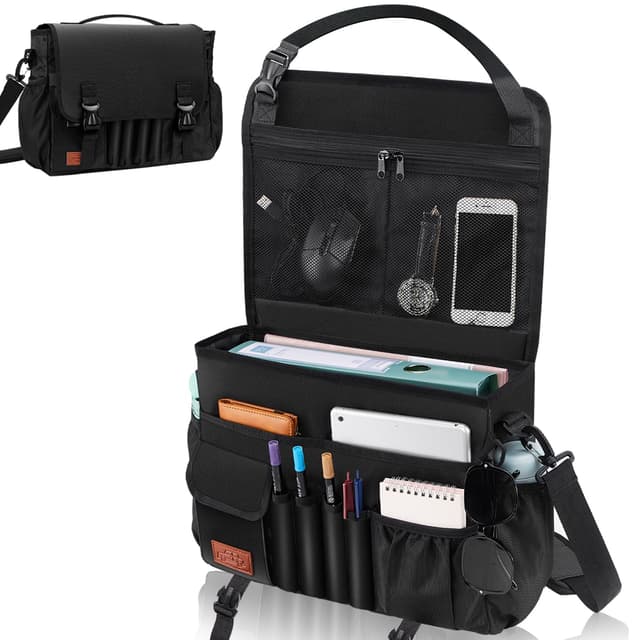 🚗 Eurhomewit Autositz Organizer Vordersitz | 2 in 1 Auto Organizer Aktentasche Herren | Schwarz