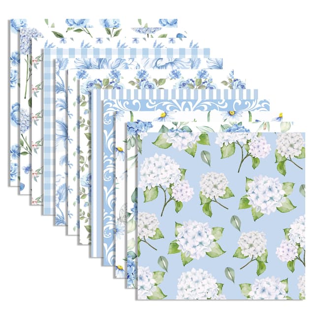 🌺 24 Blatt Hortensienblume Muster Scrapbook Papier, 12x12 Inch - Vorteilspaket