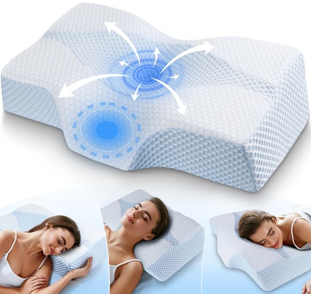 🌙 Hypuno Orthopädisches Memory Foam Kopfkissen Nackenstützkissen