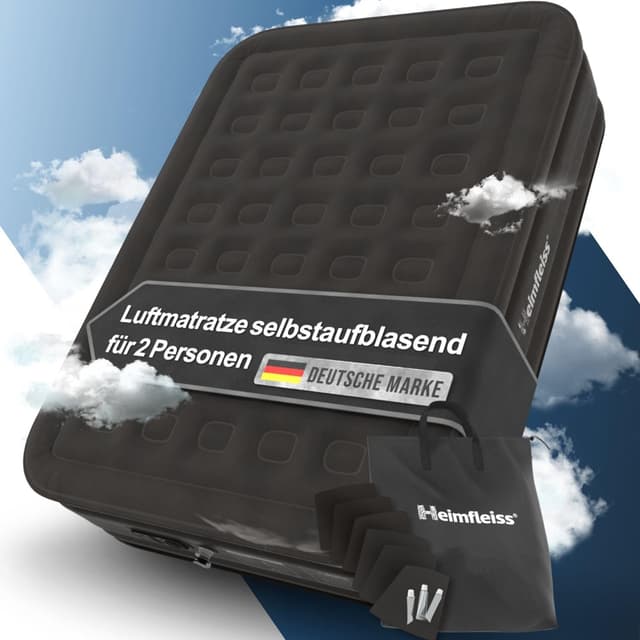 Heimfleiss® Luftmatratze 2 Personen | Premium Luftbett selbstaufblasend 150x200 cm 🛏️