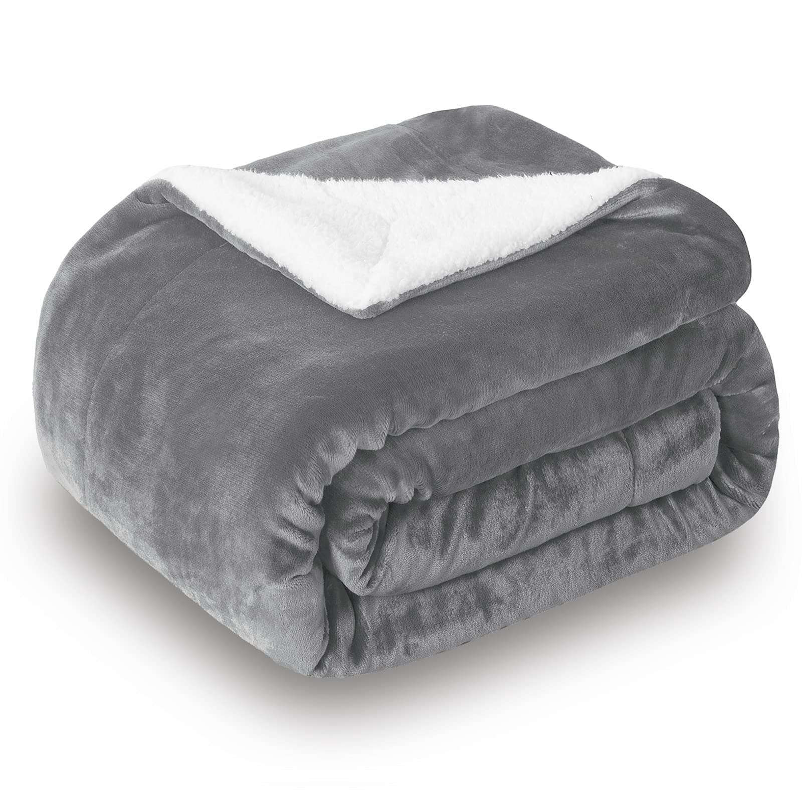 SOCHOW Sherpa Decke Grau zweiseitige Wohndecken Kuscheldecken 🛋️