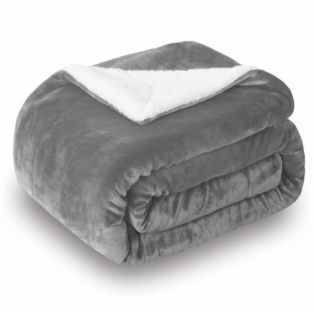 SOCHOW Sherpa Decke Grau zweiseitige Wohndecken Kuscheldecken 🛋️