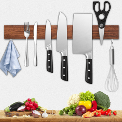 🔪 Dmore 40 cm Magnetleiste Messer mit 2 Haken - Walnuss Messerhalter 🔪