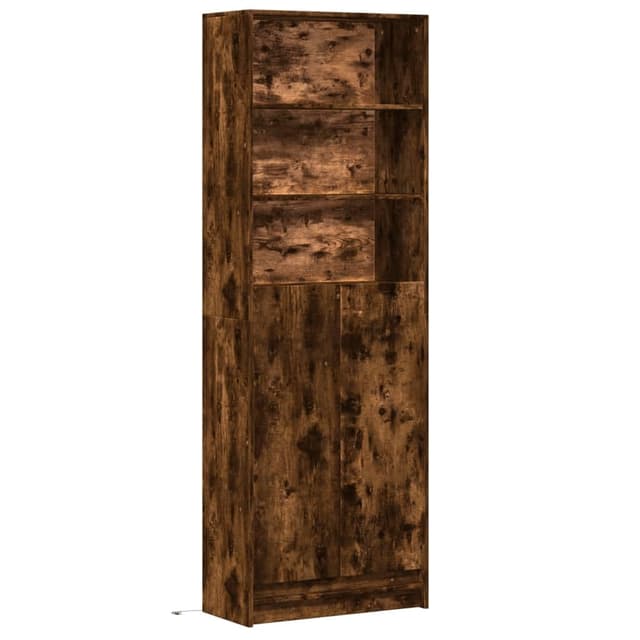 vidaXL Highboard mit LED-Beleuchtung Räuchereiche 69x32,5x200 cm 🌟🪞