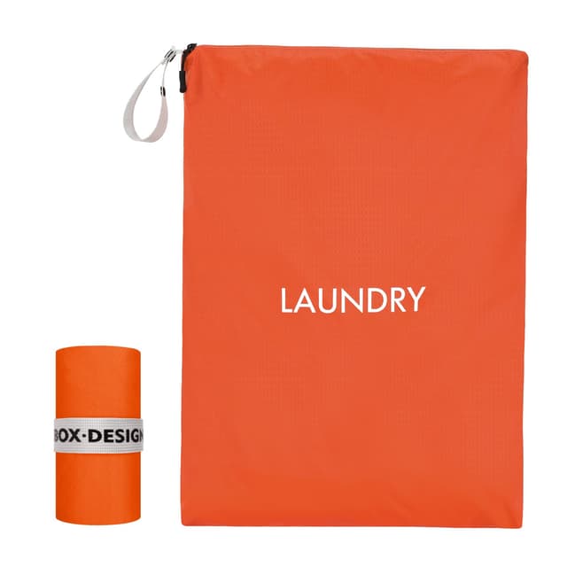 CANBOX Wäschesack Reise, Nylon Wasserdichte Wäschebeutel mit Reißverschluss, 50 x 70cm Große Kapazität Stoffbeutel Faltbare Schmutzwäschebeutel Tasche für Reisen Startseite Camping Orange 🧳🏕️