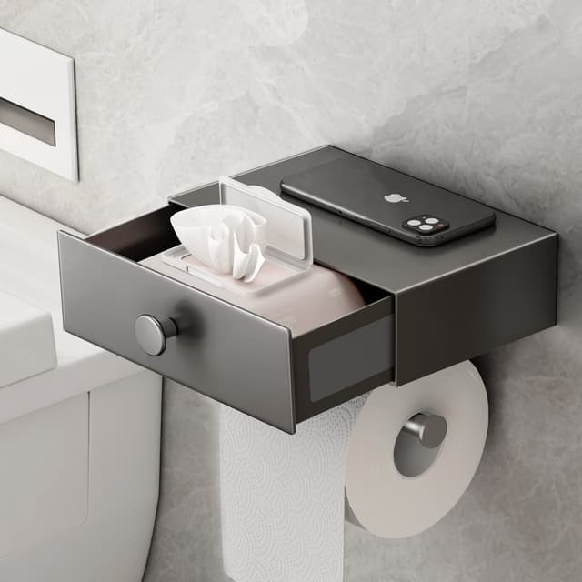 VOLDRA Toilettenpapierhalter Ohne Bohren mit Feuchttücherbox | Schublade Stil Design 🧻