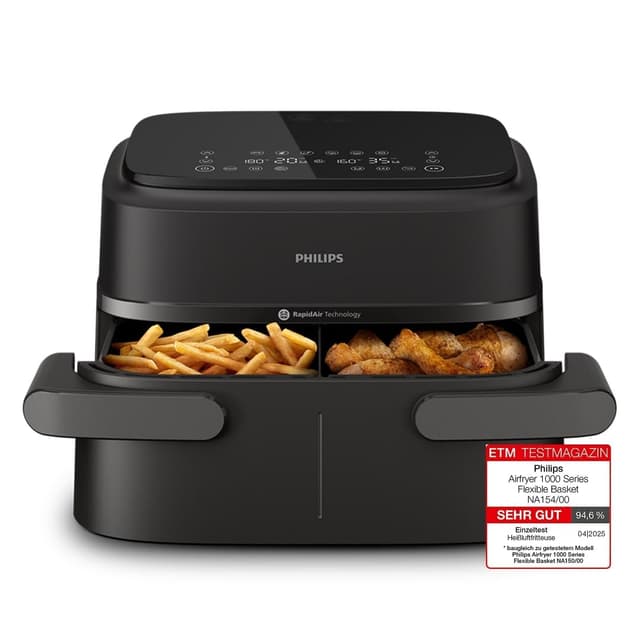 🔥 Philips Airfryer 1000 Series Flex Basket 7,1L Schwarz 10 Kochfunktionen
