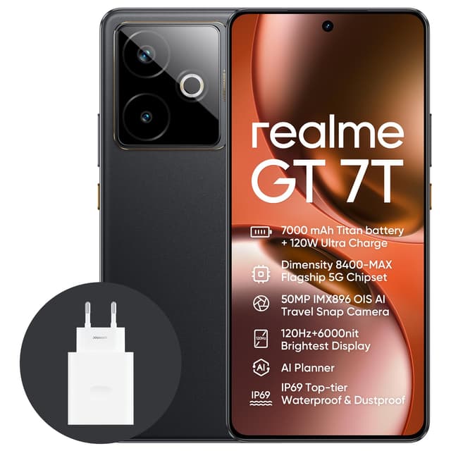 📱🔋📷 realme GT 7T 5G Smartphone - 12+512GB - 7000mAh Battery - 120W Charge