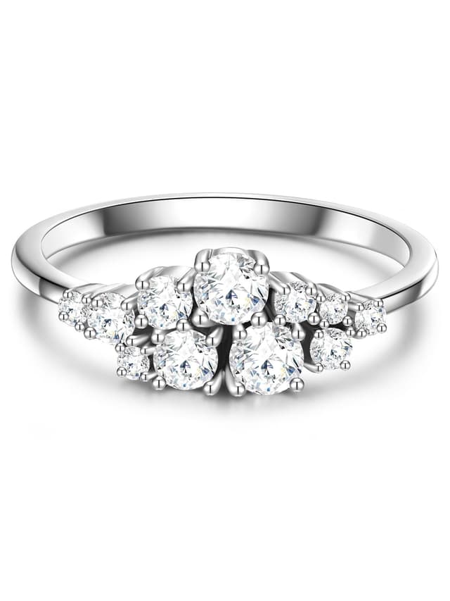 GLANZSTÜCKE MÜNCHEN Damen Ring 925/- Sterling Silber rhodiniert Zirkonia weiß Silberring 🌟