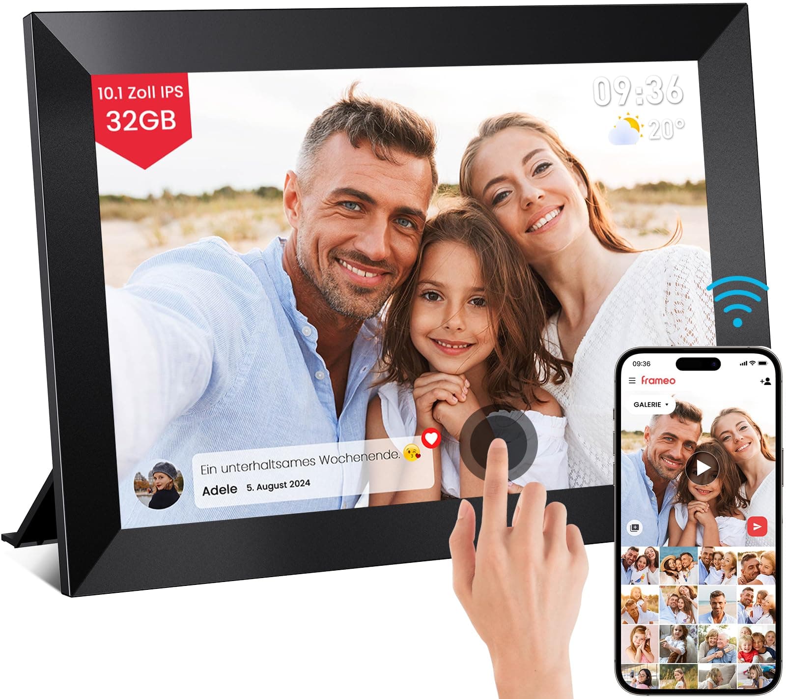 Mejasg 10,1 Zoll Digitaler Bilderrahmen WLAN mit 32GB Speicher 💝