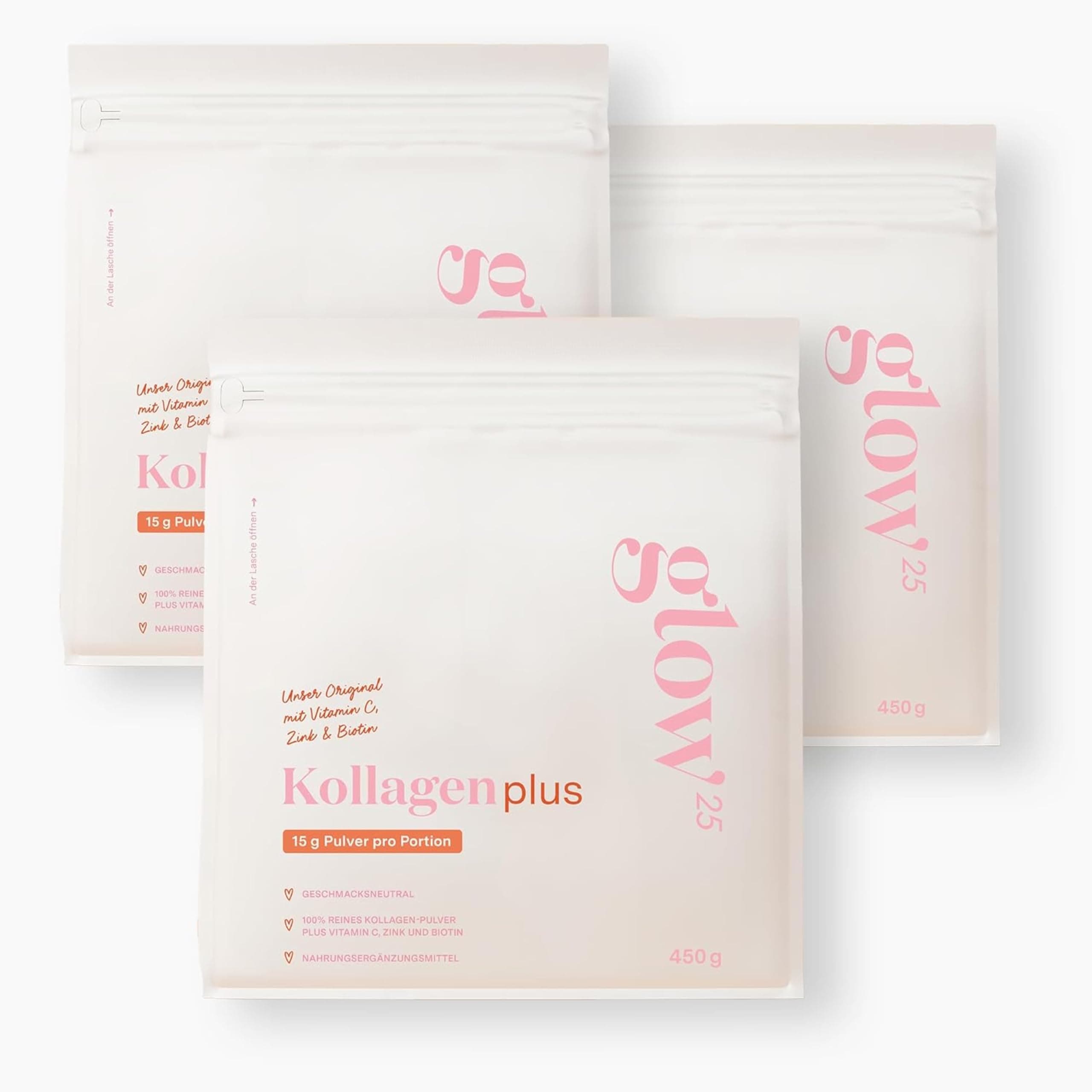 Angebot: Glow25® Collagen Plus Pulver [3x450g] 💫