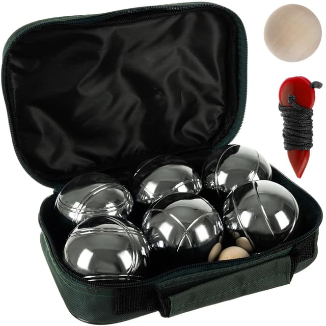 🎳 KRUZZEL Boule Set mit 6 gravierten Kugeln & Zubehör 🌞