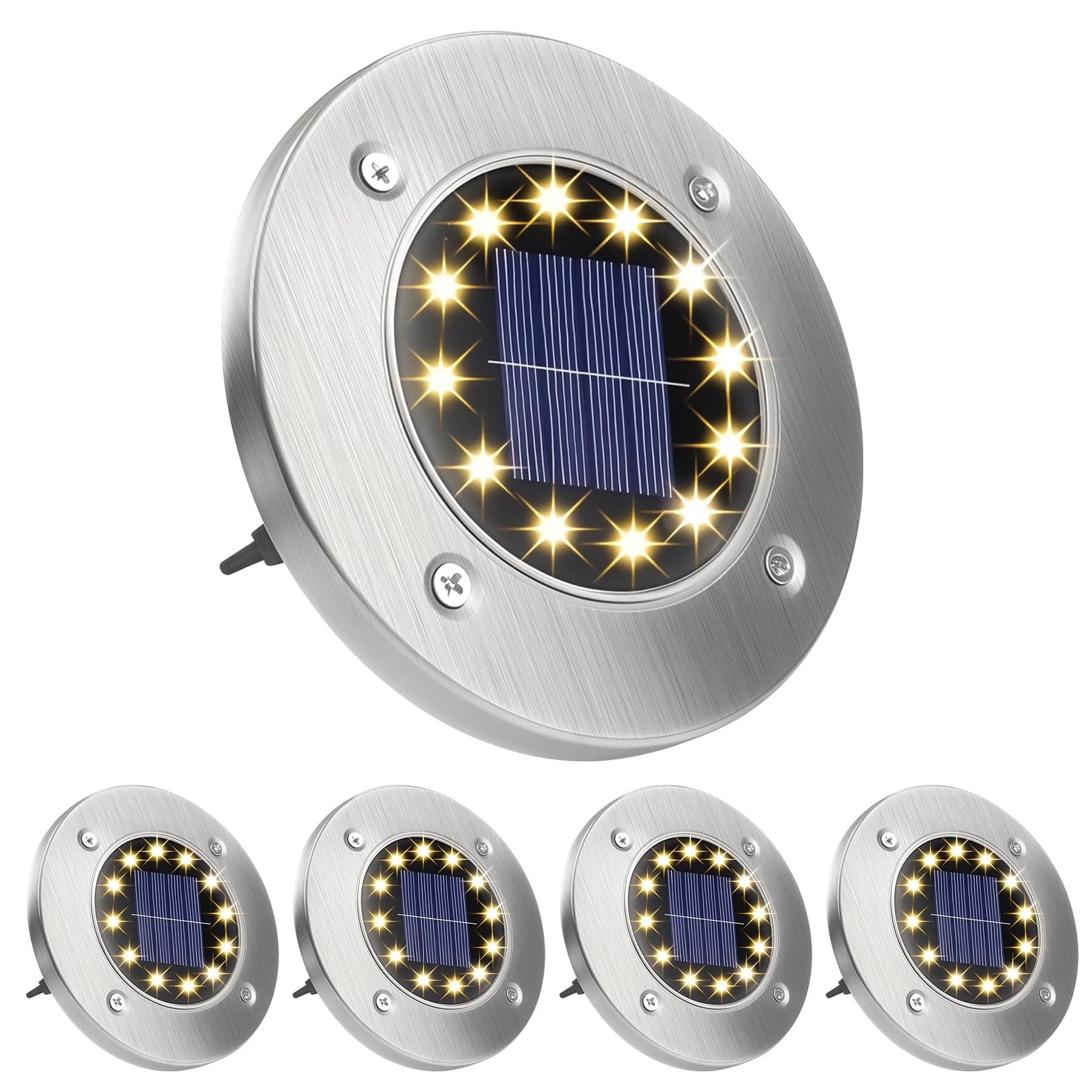 🌞🌿 Wilktop Solarleuchte Bodenleuchte 12 LEDs Warmweiß Solar Wegleuchte 🌿🌞