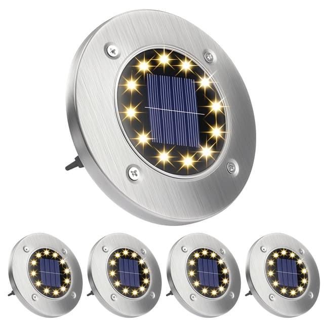 🌞🌿 Wilktop Solarleuchte Bodenleuchte 12 LEDs Warmweiß Solar Wegleuchte 🌿🌞