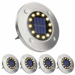 🌞🌿 Wilktop Solarleuchte Bodenleuchte 12 LEDs Warmweiß Solar Wegleuchte 🌿🌞