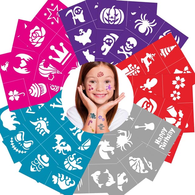 Temporäre Glitzer Tattoo-Schablonen für Kinder 🎨🦄