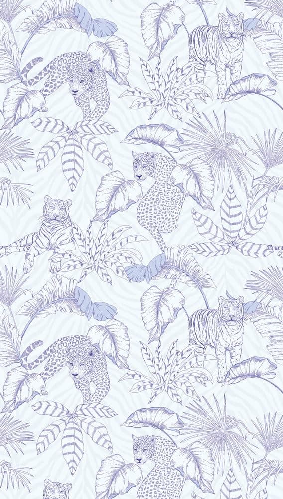 A.S. Création Livingwalls Vliestapete - Tapete Leopard in Weiß, Blau und Lila 🐆🎨