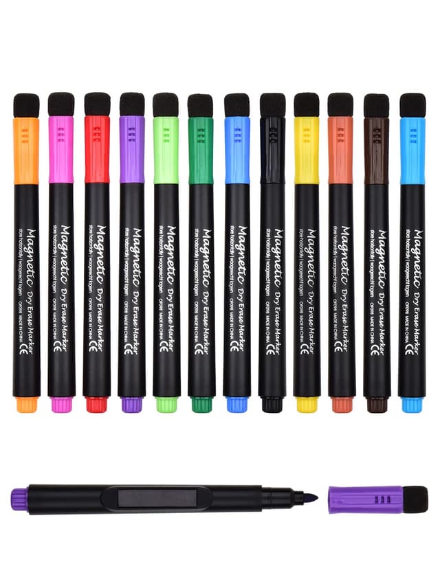 Willingood Whiteboard Marker, 12 Farbe Folienstift abwischbar 🌈🖊️