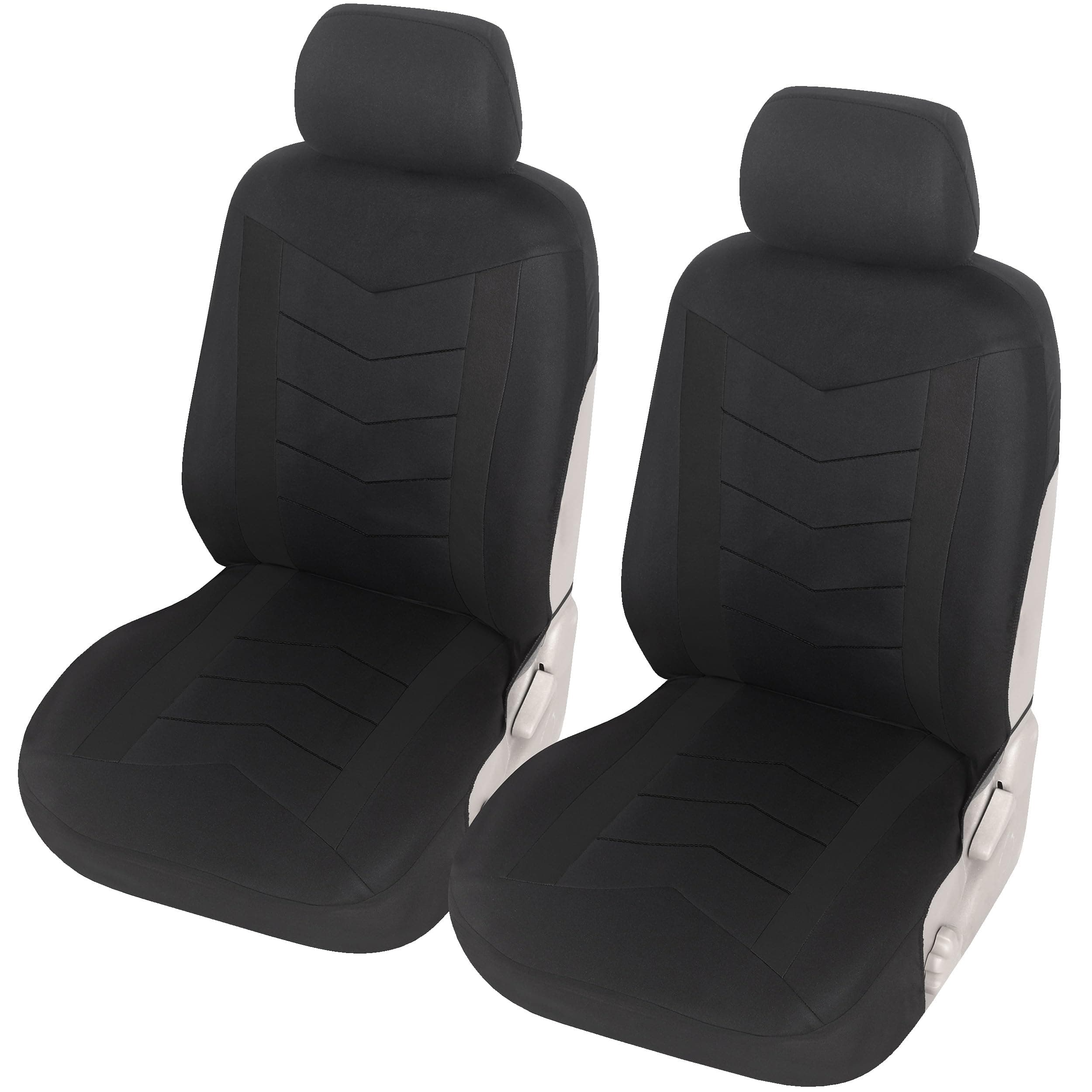 Upgrade4cars Autositzbezüge Set für die Vordersitze schwarz | Auto-Schonbezüge Universal Schwarz Auto-Sitzbezug Sommer Winter