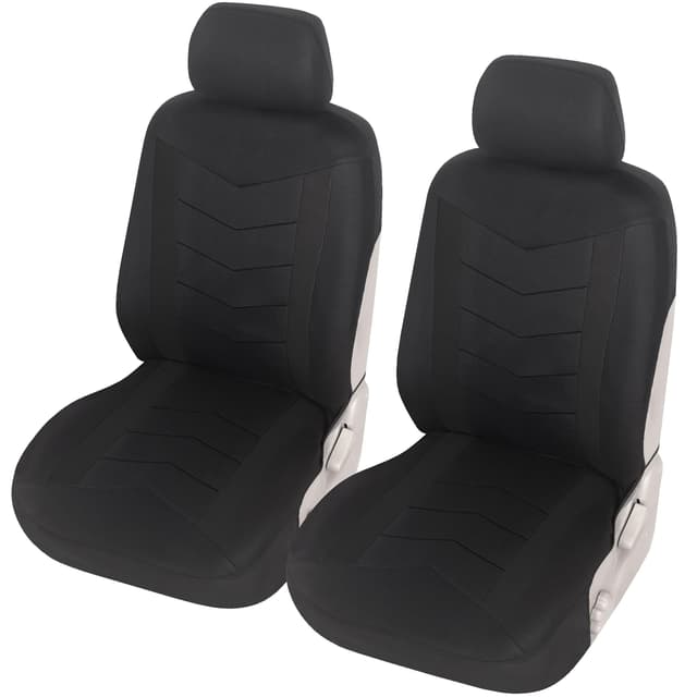 Upgrade4cars Autositzbezüge Set für die Vordersitze schwarz | Auto-Schonbezüge Universal Schwarz Auto-Sitzbezug Sommer Winter