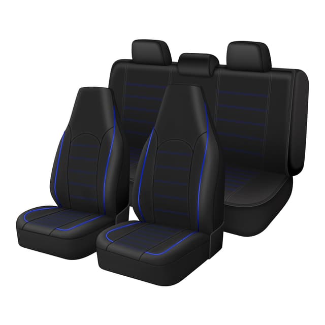 TOYOUN Kunstleder Sitzbezüge Auto Set - Blau | Universelle Passform | Hochwirksamer Schutz 🚗