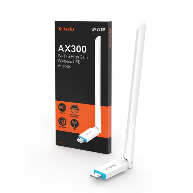 🔥 Tenda WLAN USB Stick Adapter für PC, AX300 2.4G 286Mbit/s, 6dBi Antenne, Soft-AP, WPA2, Windows 7/10/11, U2 U2|AX300 🔥