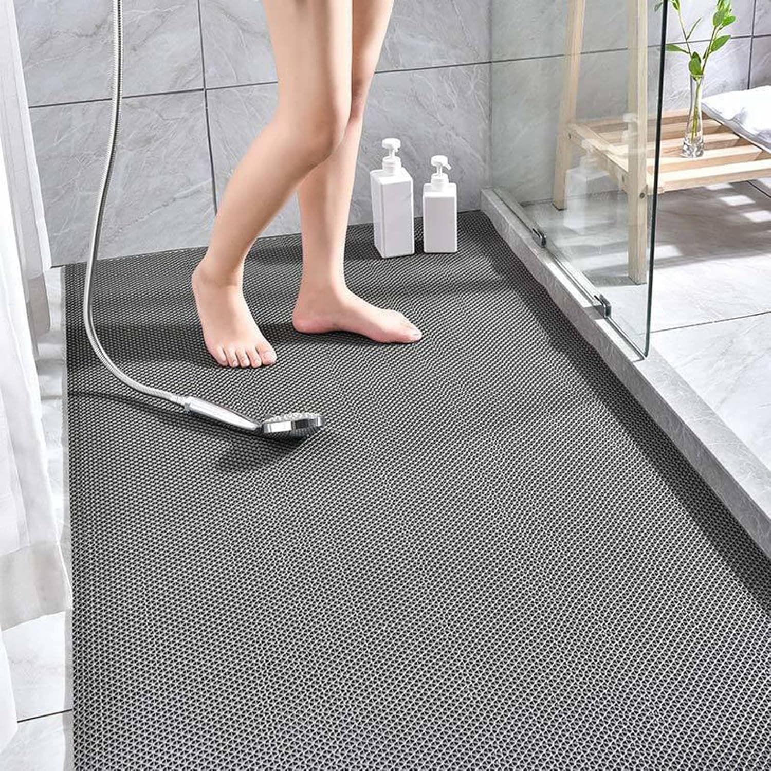 Rutschfeste Drainage-Bodenmatte, großes Netzgewebe, hohles Gummi, Anti-Schimmel-Bodenmatte für Badezimmer/Küche/Pool