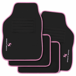 🚗🌟 WOLTU Autofußmatten-Set | Universelle Allwetterfußmatten | Schwarz Rosa Angebot bei HelloDeals