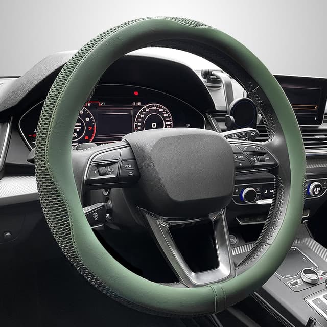 🚗🔥 Carodi Lenkradbezug, Universal 15 Zoll, neuestes Mikrofaser-Leder 🛋️