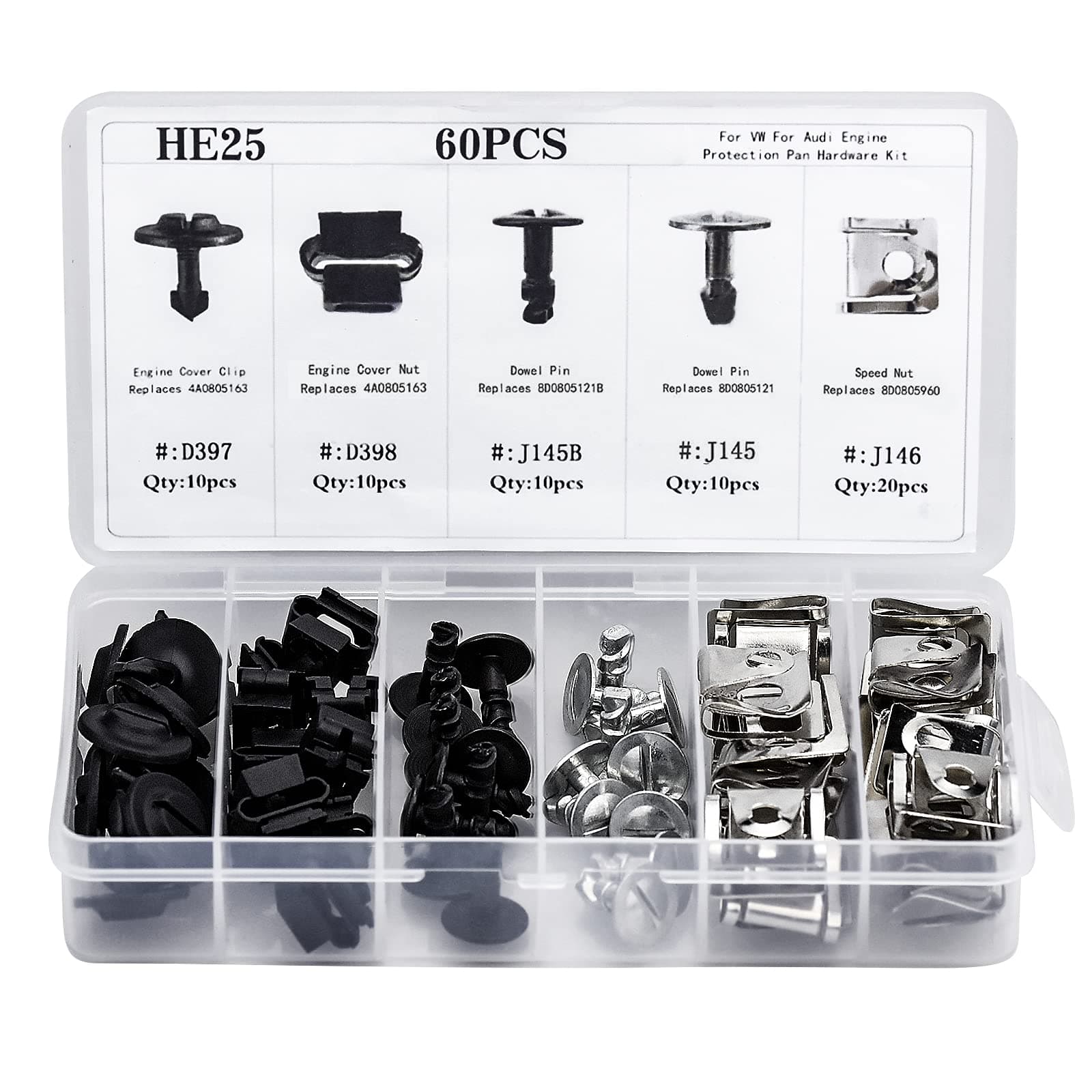 60 Stk Auto Befestigung Clips 🚗 Auto Unterbodenabdeckung Schrauben