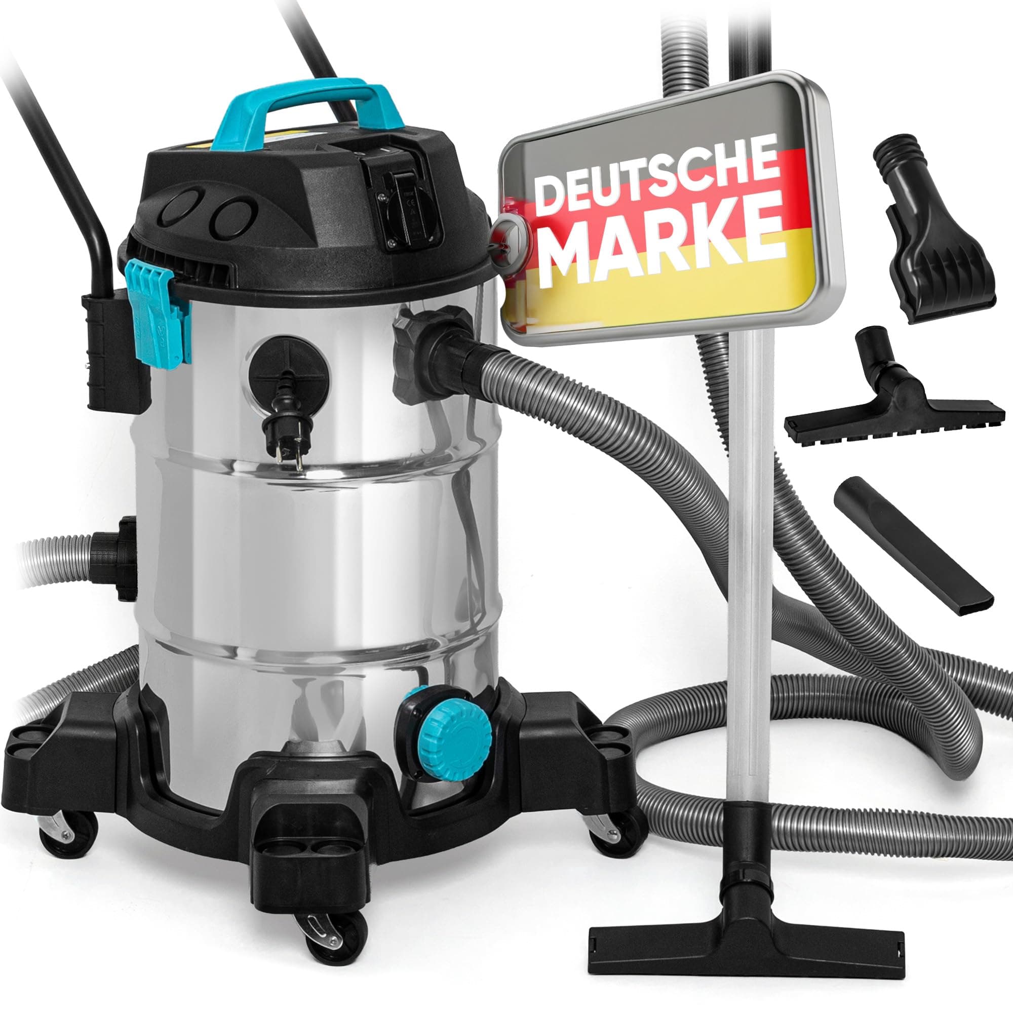 TEICHER Teichsauger Schlammsauger Groß [Neues Modell] – 1200 Watt Pumpsauger 35 Liter 🌿🌊