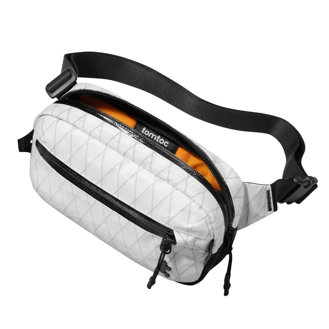 🎒 tomtoc X-Pac Bauchtasche für Herren Damen, 1,5 Liter - Weiß X-pac - Travel Sling Bag