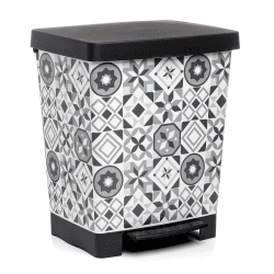 TATAY Cubik Deco Mülleimer mit Pedal 21L 🗑️ | BPA-freier Kunststoff | Hydraulisch | 33,5x30x39 cm