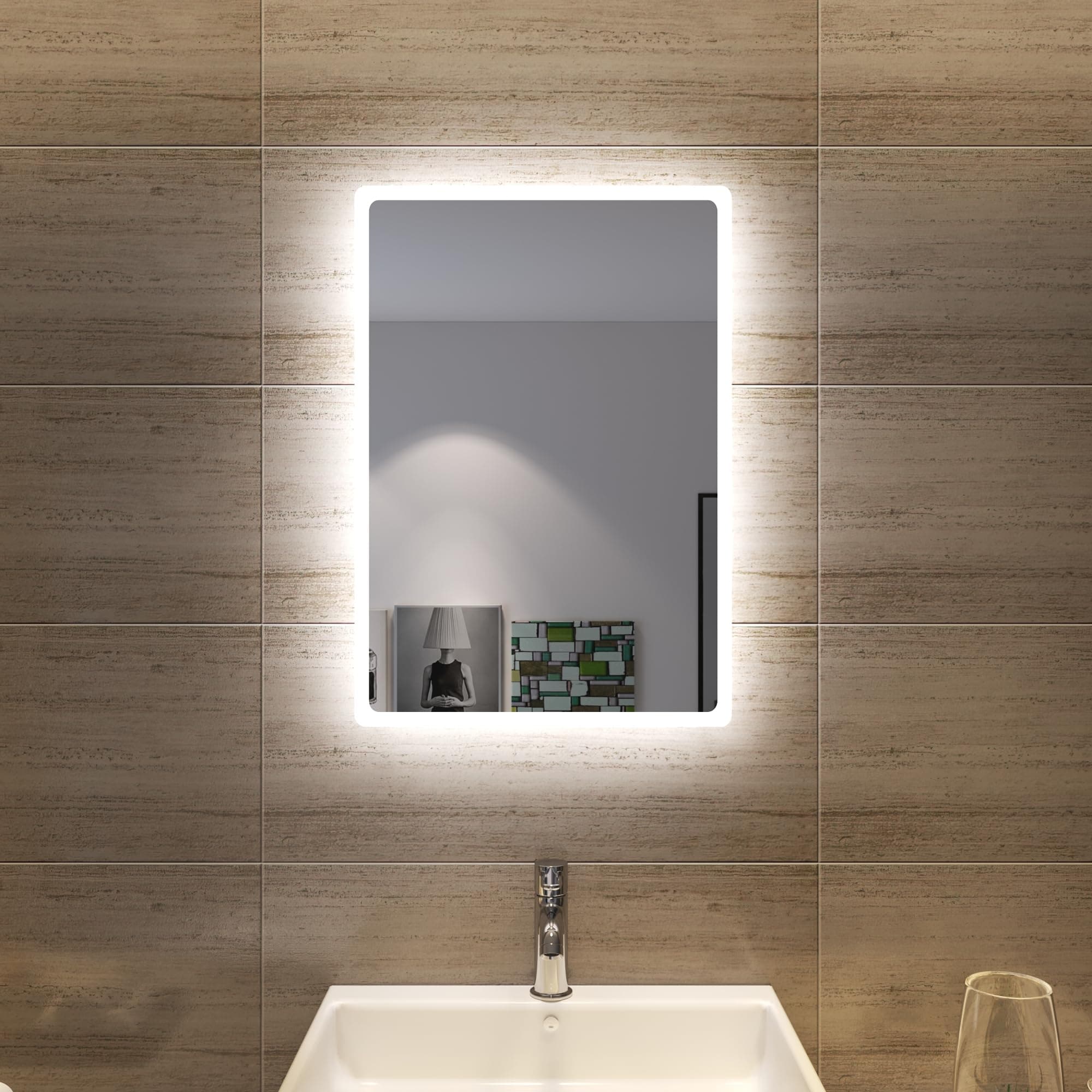 SONNI Badspiegel mit Beleuchtung 60x40 cm LED Badspiegel 🌟