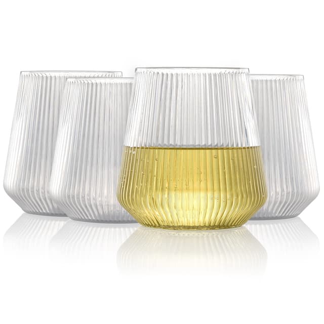 🍷🥤🎉 Hotder Tritan-Kunststoff Weingläser 355 ml 4er Set - Spülmaschinenfest
