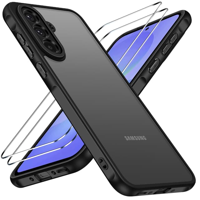 📱 iVoler Hülle für Samsung Galaxy A36 5G mit 2 Stück Panzer Schutz Glas - Schwarz