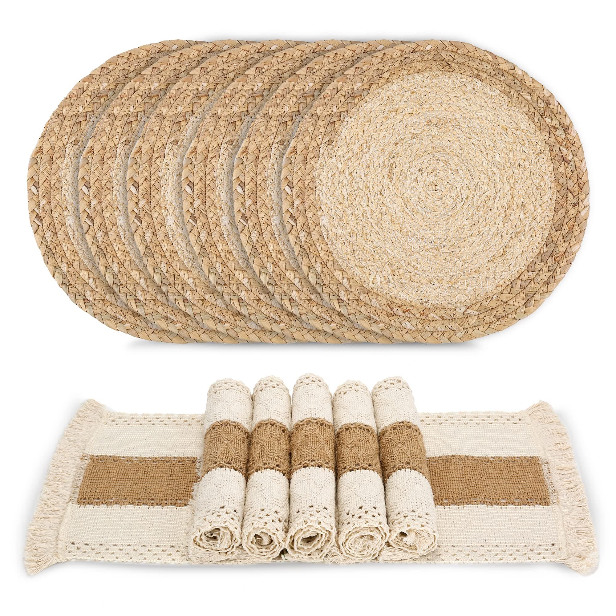 Zology Handgefertigte Boho-Tischsets - 6er-Set 🌿🌻🏡
