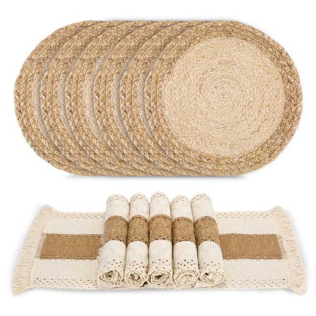Zology Handgefertigte Boho-Tischsets - 6er-Set 🌿🌻🏡