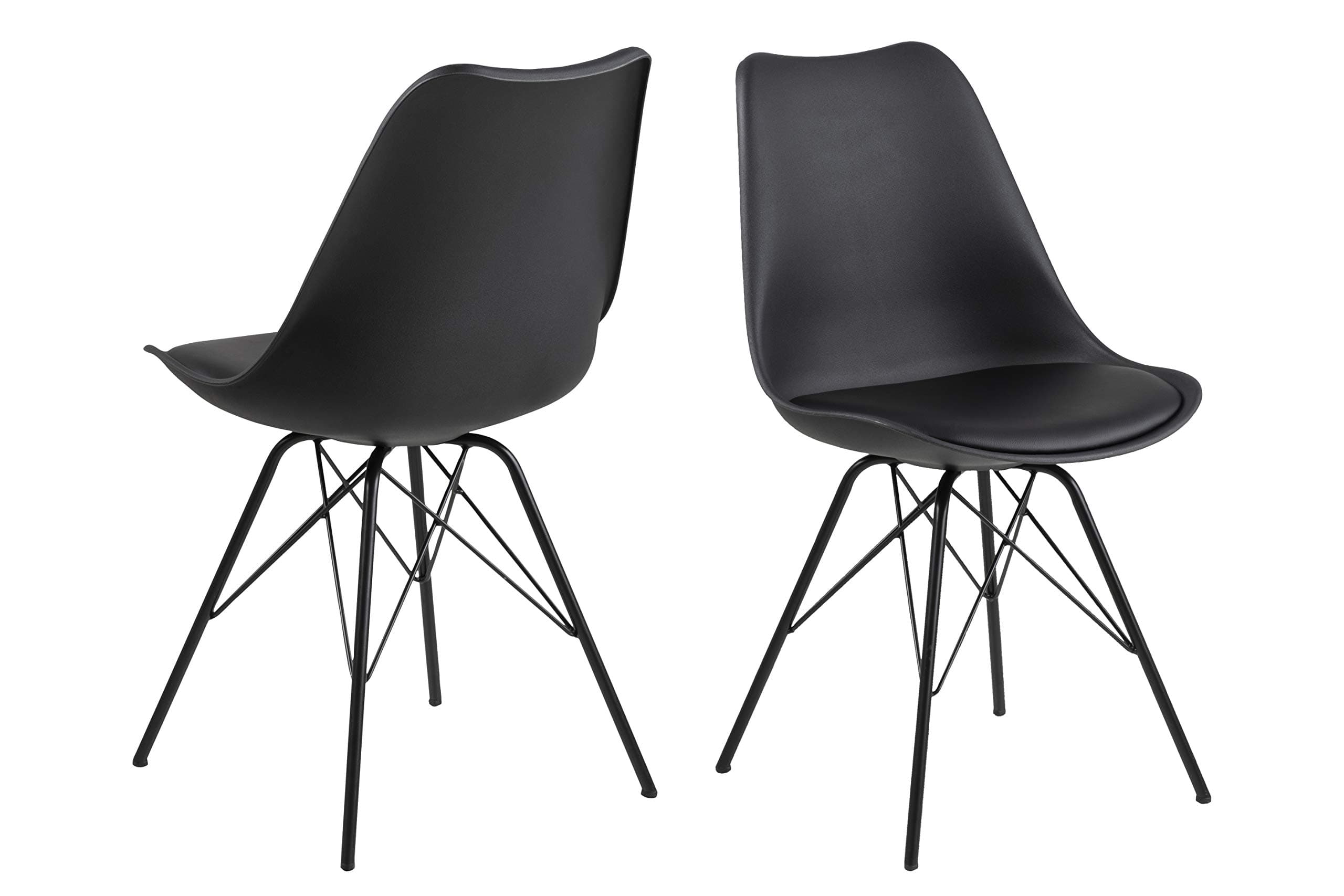 🌟AC Design Möbel Emanuel Esszimmerstühle 2er Set Schwarz/Schwarz Angebot🌟