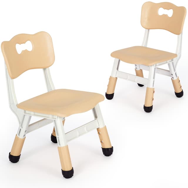 🌟 Clevich Kinder Schreibtischstuhl 2PCS, Kinderstuhl Plastik bis 100KG, Kinder Stuhl Höhenverstellbar, Gelb 🪑
