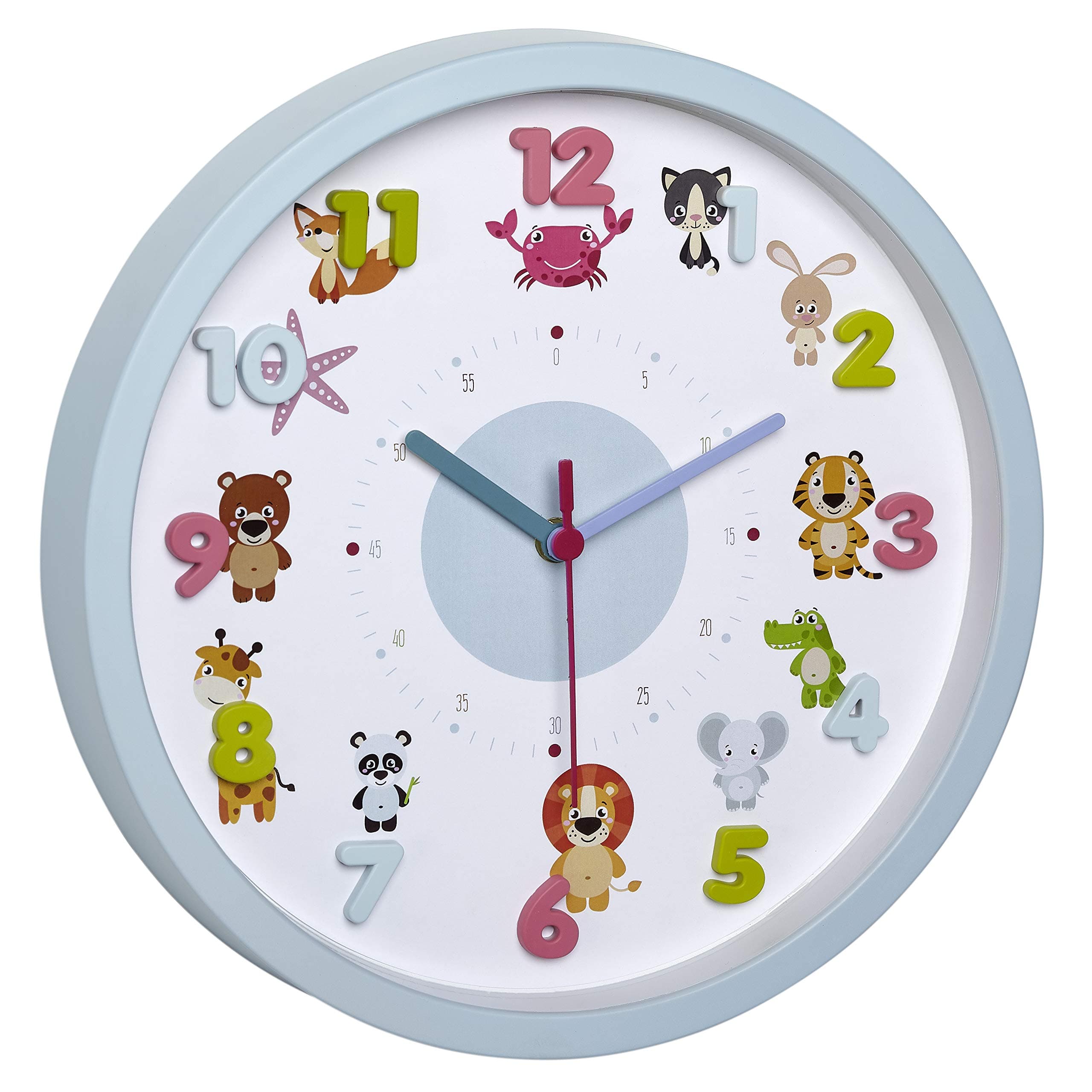 TFA Dostmann Little Animals Kinder-Wanduhr 🐰🦁🦒