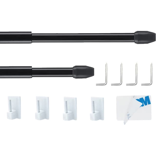 Angebot: 2 Stücke Ausziehbare Gardinenstange 🌟 Genster Gardinenstange 🪟 Schwarz 30-50CM (2 Stücke)