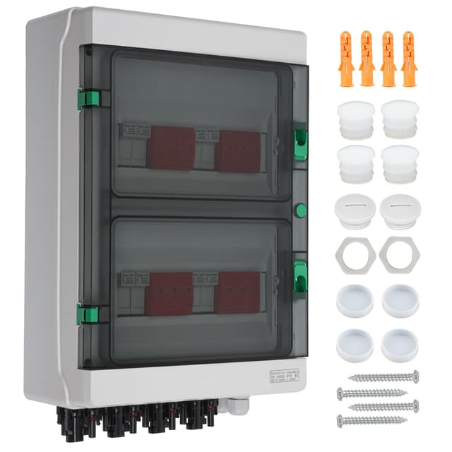 🌞 SROCHN Überspannungsschutz PV DC 32A 1000V Blitzschutz IP65 Wasserdicht 4 Strings 24 Module Solar PV Anschlusskasten