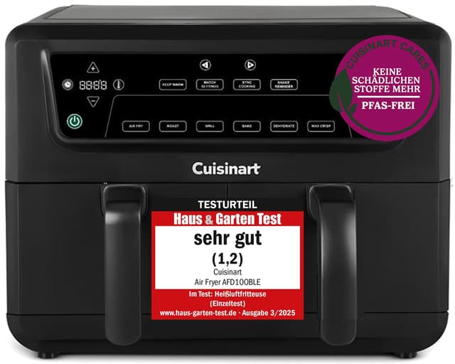Cuisinart XXL 10.4L Zweizonen-Heißluftfritteuse Schwarz | PFAS Frei | Chemiekalien frei