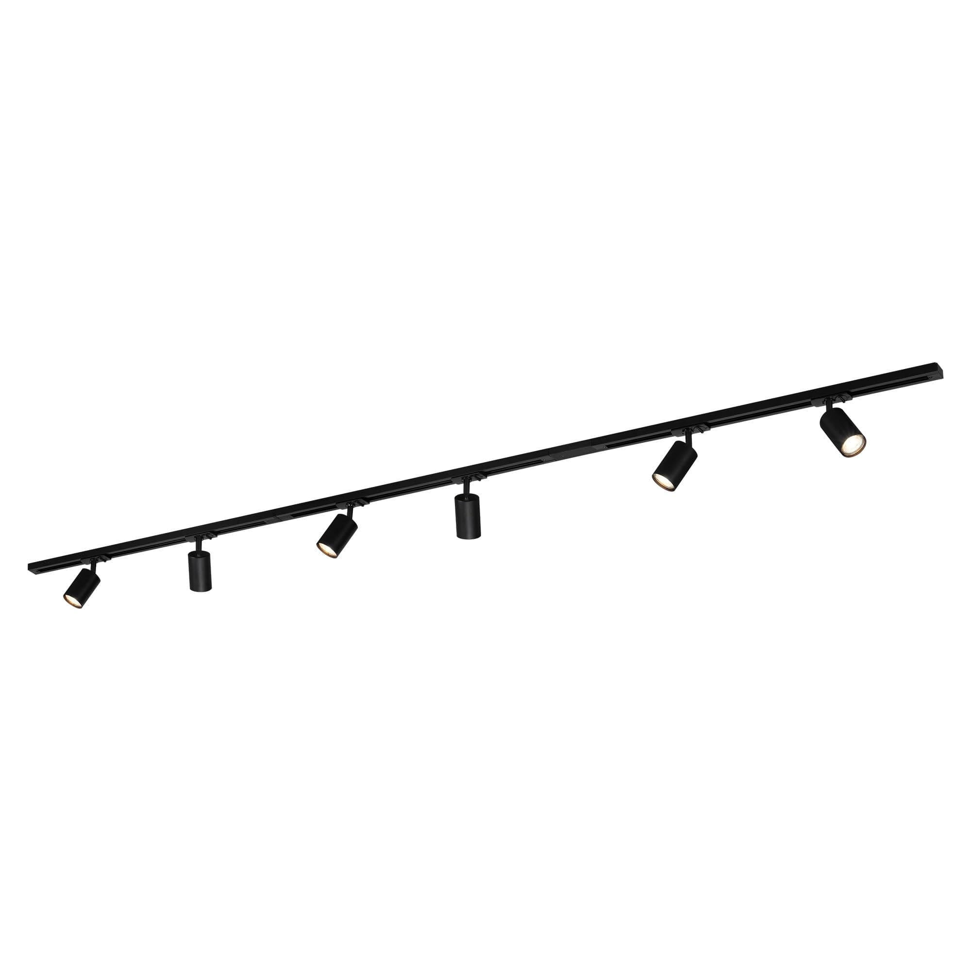 🌟 BRILONER Schienensystem Rail Komplettset Schwarz - 6x GU10 Spots & Einspeisung 🌟
