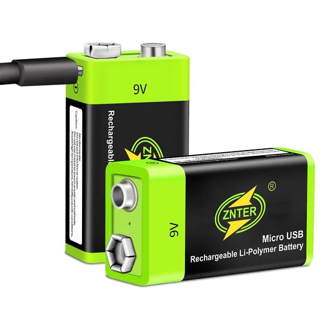 9V Akku [2 Stück] 600mAh, 9Volt Wiederaufladbare USB Lithium Akku